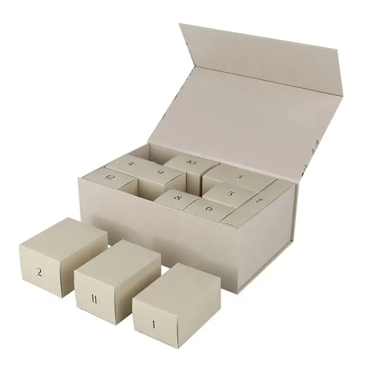 Customized query2023 Christmas Gift Calendar Box 12 Days Jewelry Calendar Gift Box Gem Stone Countdown Box