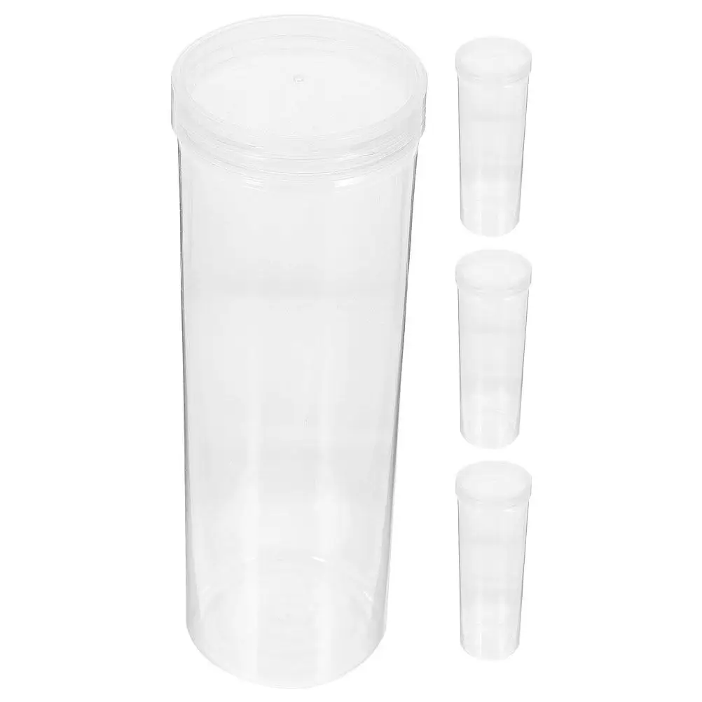 

4Pcs Transparent Plastic Pencil Holder Cylindrical Perforated Design Large Capacity 50 Writing Instruments Desktop Organizer