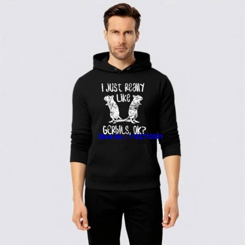 New In Sweatshirts I Love Gerbils Gerbil Gerb Graphic Hooded Sweatshirts Fashion Winter Essentials Hoodie Sweaters Thick Sweater