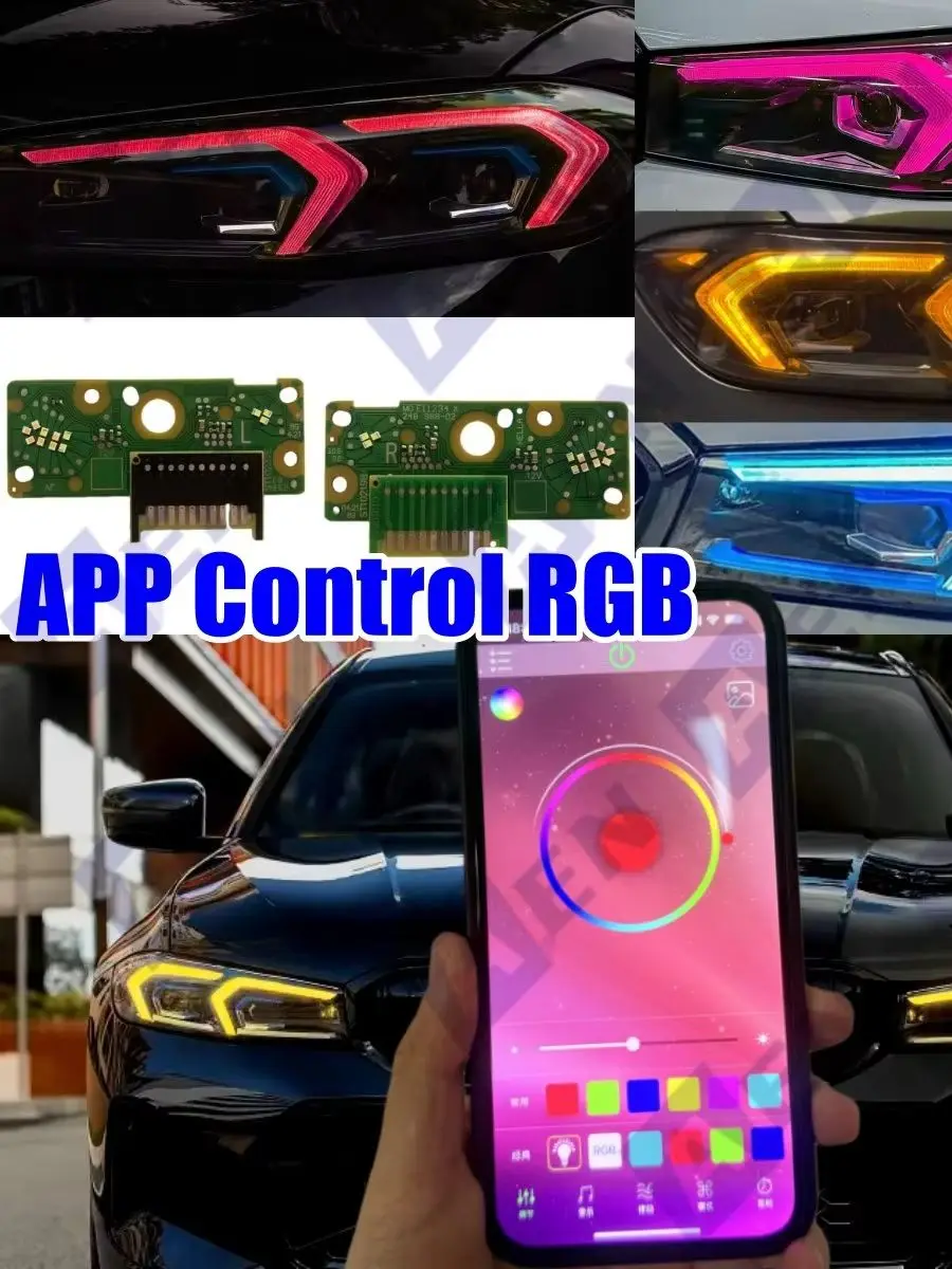 RGB Angel Eye DRL LED-Module für Euro 2023-2025 BMW G20 G21 LCI 320i 330I I3 M340ix Scheinwerfer Gelbes Tagfahrlicht