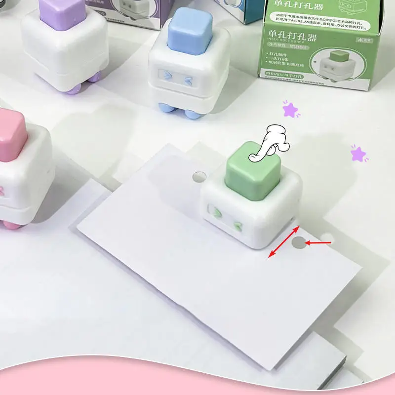 

1PC DIY Manual Craft Punches Cute Office Hole Punch 5mm Loose-leaf Puncher Small Mini Manual Single Hole Puncher Paper Puncher