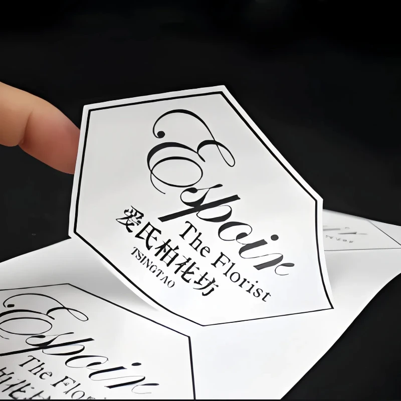 500 Buah Stiker Transparan Kustom Label Logo Perusahaan yang Dapat Disesuaikan Stiker Pribadi Natal Pernikahan PVC Tahan Air Kraft DIY