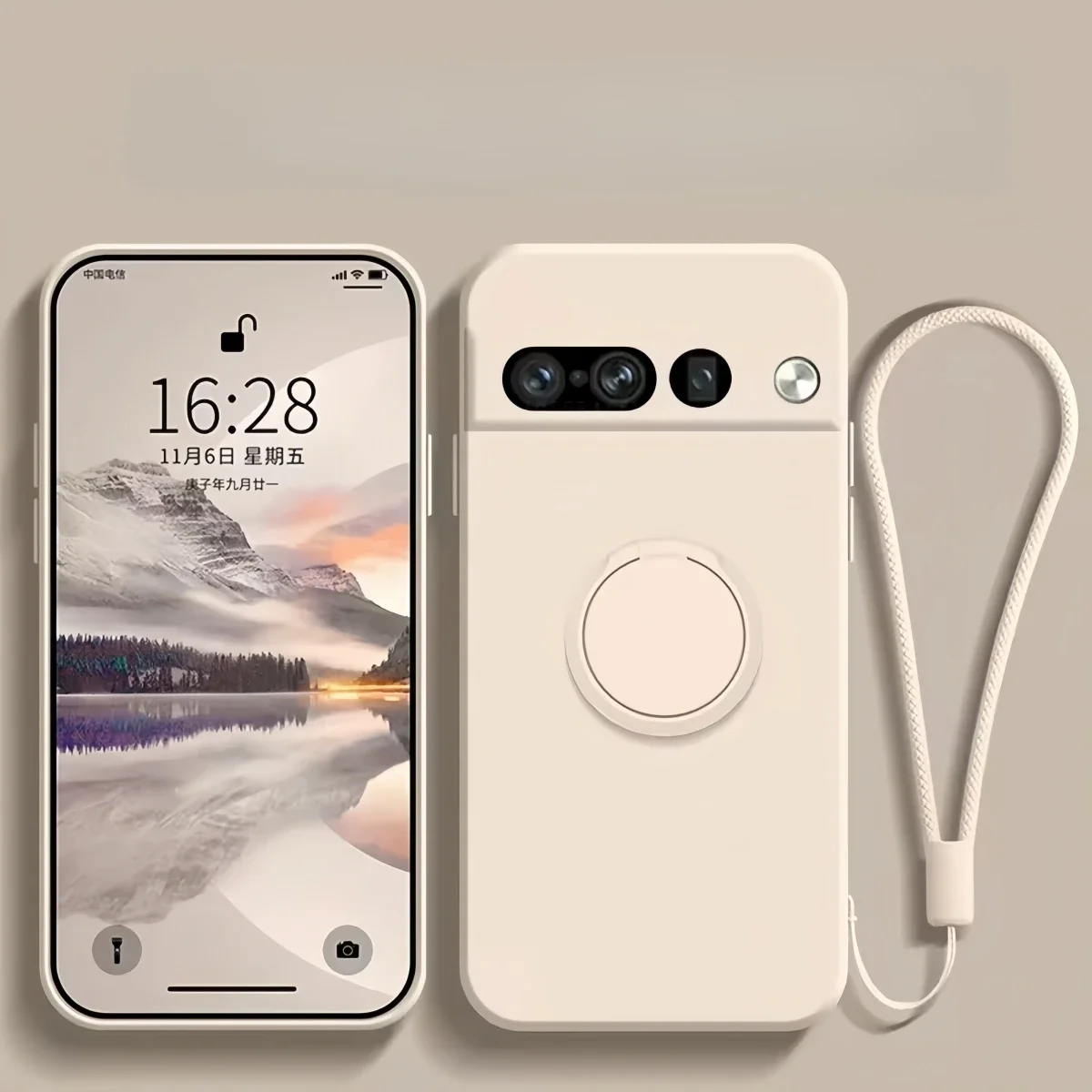 Magnetische Ringhouder Stand Vloeibare Siliconen Telefoonhoes voor Google Pixel 10A 10 9 Pro XL 8 7 6 Candy Kleur Stootbestendige Zachte Hoes