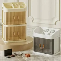 Boîte de rangement de maquillage de grande capacité, stockage en élasthanne T1, étanche à la poussière, pour cosmétiques 5