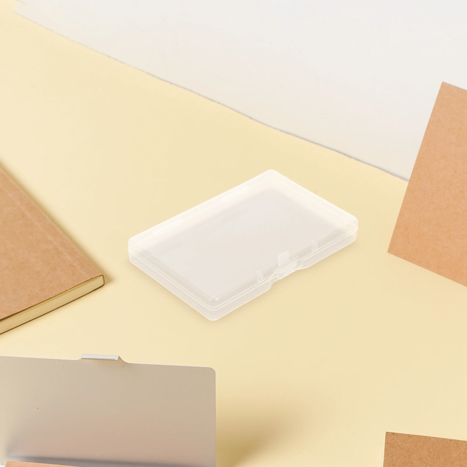 

8Pcs Clear Plastic Business Card Holder Transparent Card Storage Box Compact Waterproof Organizer for Cards and Small Essentials