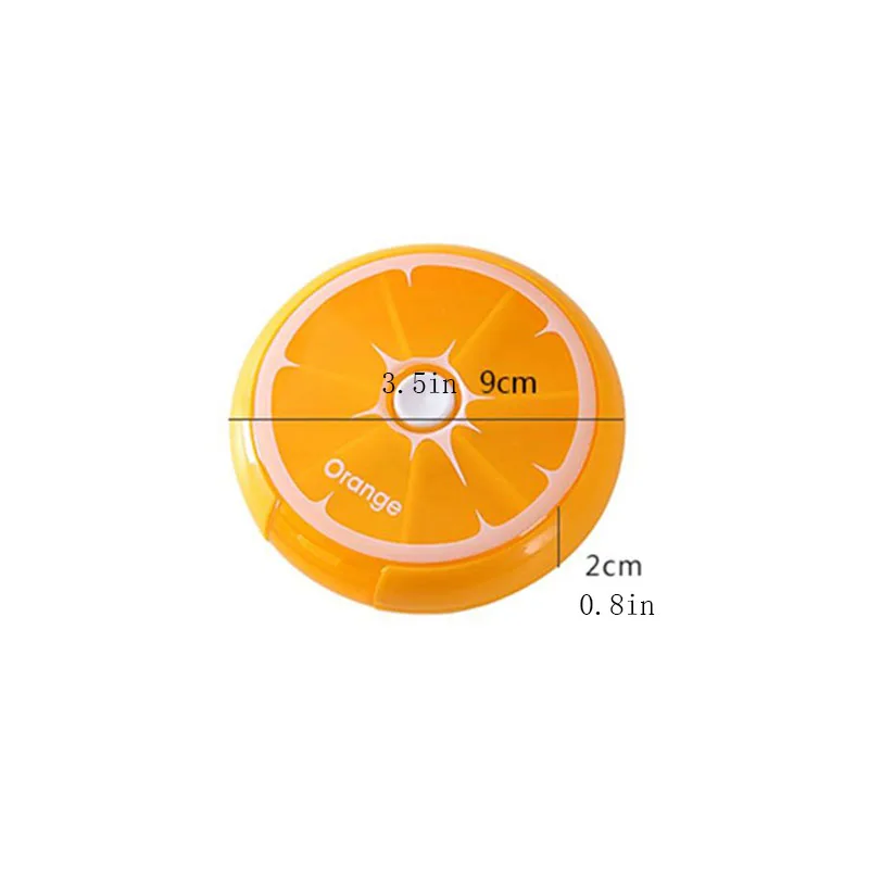 Pocket-size Pill Box with Dividers for Easy Medication Management on-the-Go Round 7-compartment Rotating Pill Box，Mini Pill Box