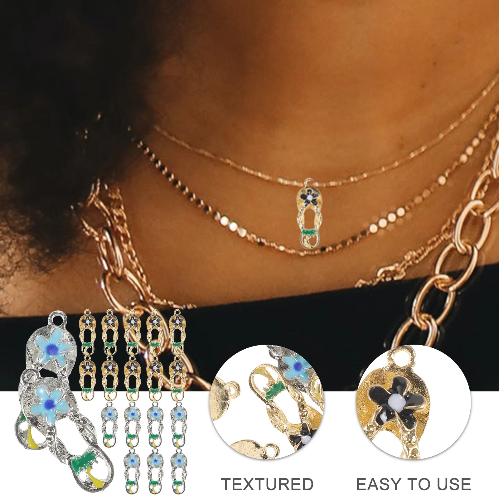 

20pcs Slipper Pendant Metal H made Lightweight Small Size Perfect for Crafts Gifts Necklace Pendants Bracelet Decorations DIY