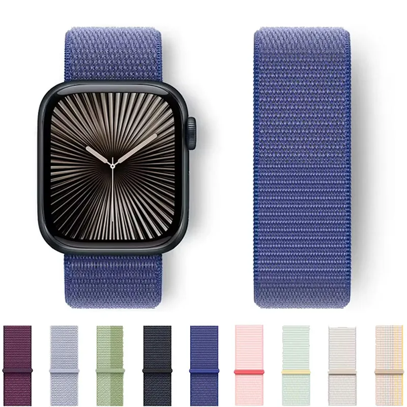 Strap For Apple Watch 10 Band 42mm 46mm 45mm 44mm 41mm 49mm 40mm Sport loop Bracelet Correa iwatch series 8 9 7 6 5 4 3 SE Ultra