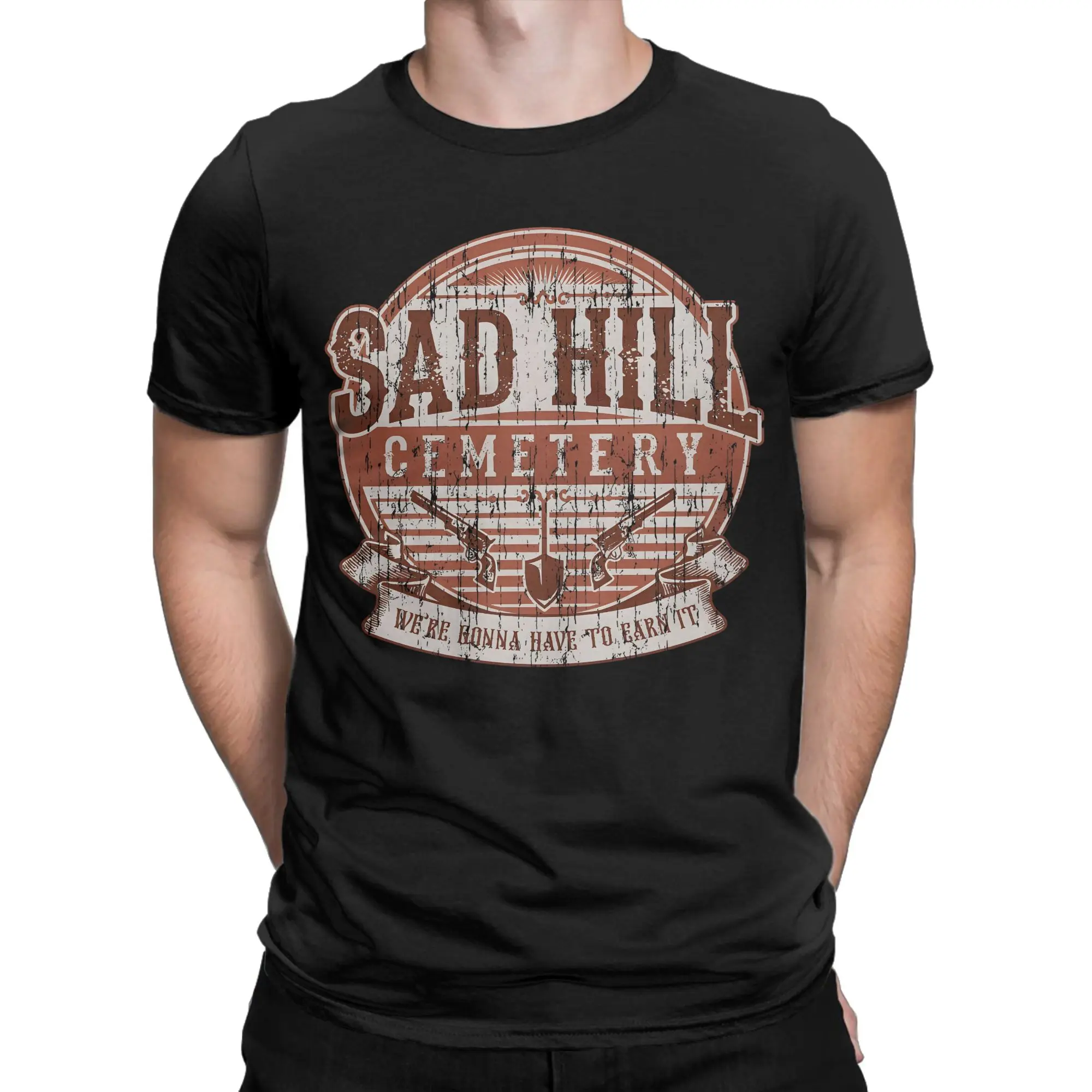 Sad Hill Cemetery The Good, The Bad, And The Ugly Men's T Shirts Short Sleeve Round Collar T-Shirt 100% Cotton Summer Clothes