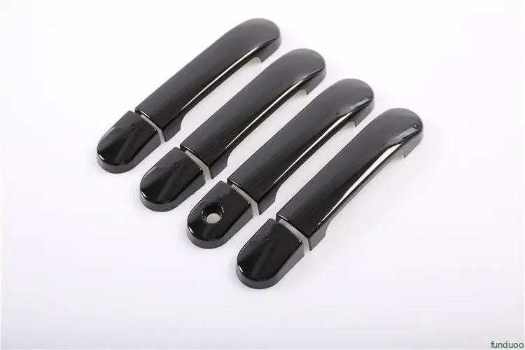 Funduoo For Nissan Latio / Laptop 2006 -2011 Glossy Black Car Door Handle Covers Trim Car Styling Stickers Overlay Accessories