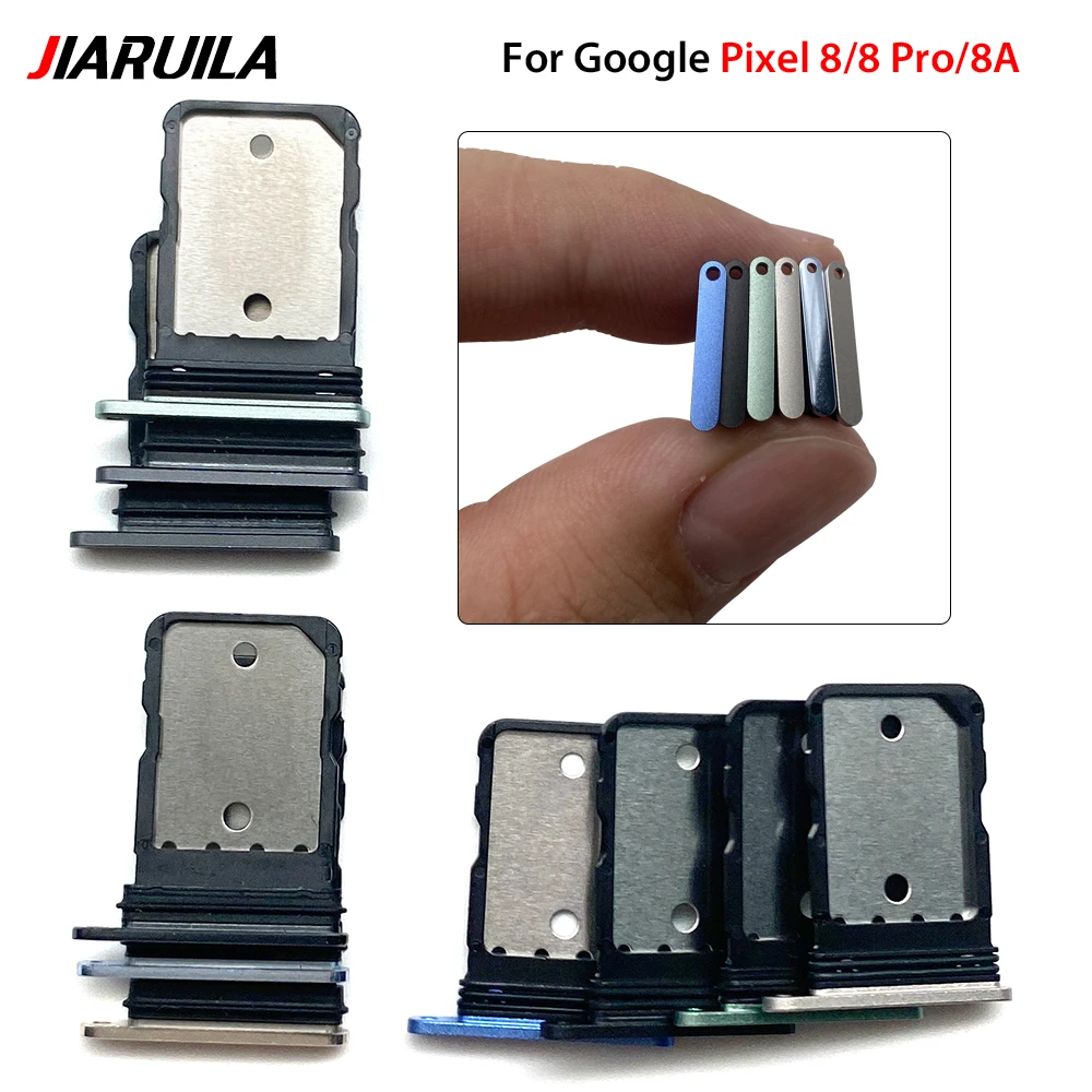Sim Card Tray For Google Pixel 8 Pro 8A Dual Micro SIM Card Slot Tray Holder SD Card Reader Replacement Parts