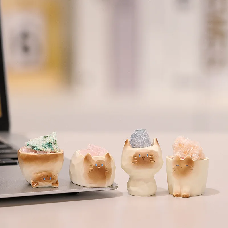 

NEW PAL Cat Crystal Blind Box MINI Original Stone Cartoon Figure Cute Office Desktop Car Decor Good Luck Gift for Cat Lovers