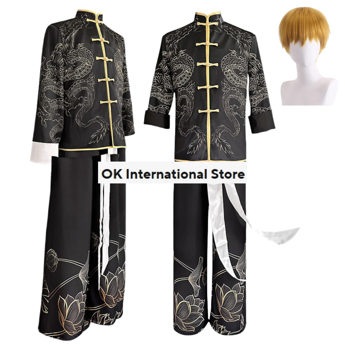 Anime Mob Psycho 100 Reigen Arataka Cosplay Kostüm Mobu Saiko Hyaku Perücke chinesischen Stil schwarz Trainings uniform Mann täglichen Anzug