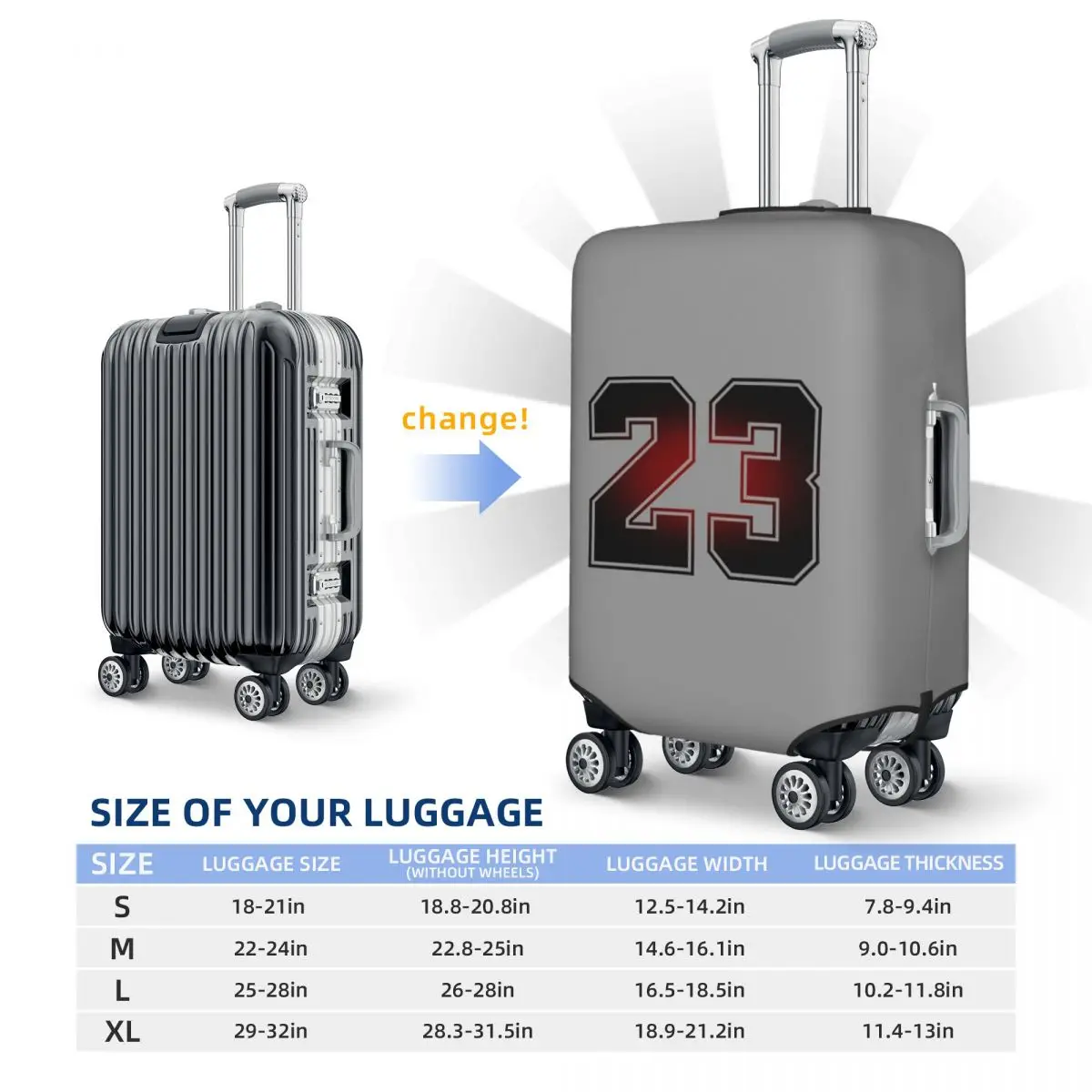 Michael Jordan nr. 23 kofferhoes bescherming elastische reisbagage beschermhoezen voor 18-32 inch