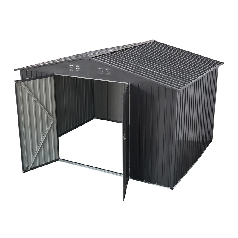 

6x8FT Galvanized Steel Storage Shed Metal Tool House with Lockable Door&Gable Roof UV-Resistant Waterproof for Garden Backyard