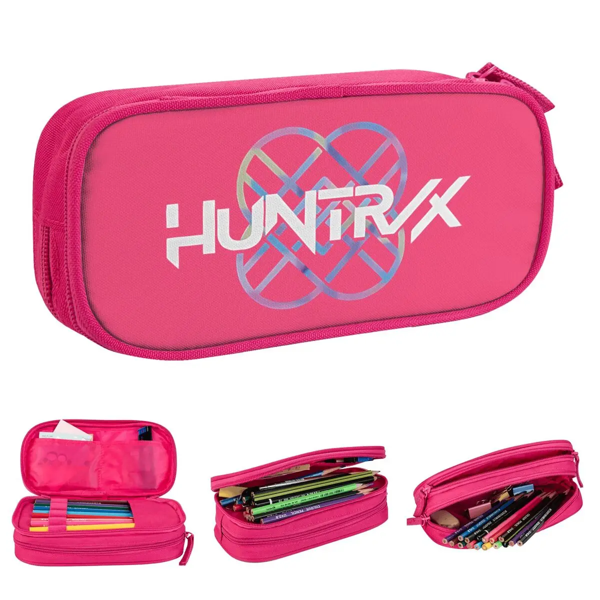 Huntrix Kpop شيطان الصيادين رومي زوي ميرا مقلمة موضة القلم أكياس الاطفال تخزين كبير اللوازم المدرسية مقلمة التجميل