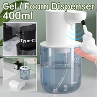 400ml Electric Sanitizer Dispenser Rechargeable Infrared Sensor Foaming Soap Dispenser IPX5 Waterproof for Home Kitchen Bathroom