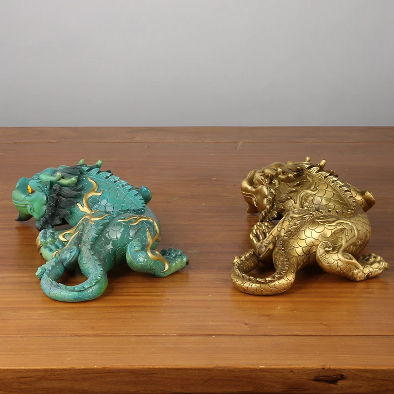 Brass - snake ornament, auspicious beast for entryway, wine cabinet, office desk decoration, water-repellent creat