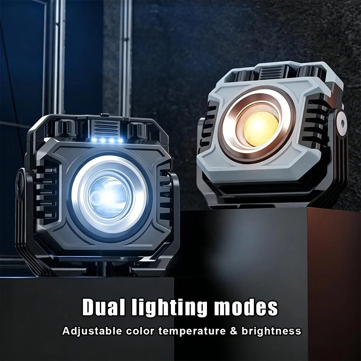 COB Work Light Double Light Source USB Rechargeable Foldable Torch Waterproof Portable Inspection Lamp Strong Magnetic Base Auto