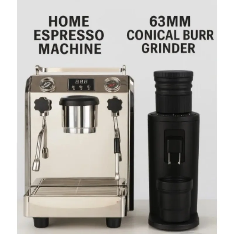 Espresso Machine With 4-Hole 360° Rotatable Steam Wand, Equipped With Dual Pressure Gauges | Rotary Pump + PID
