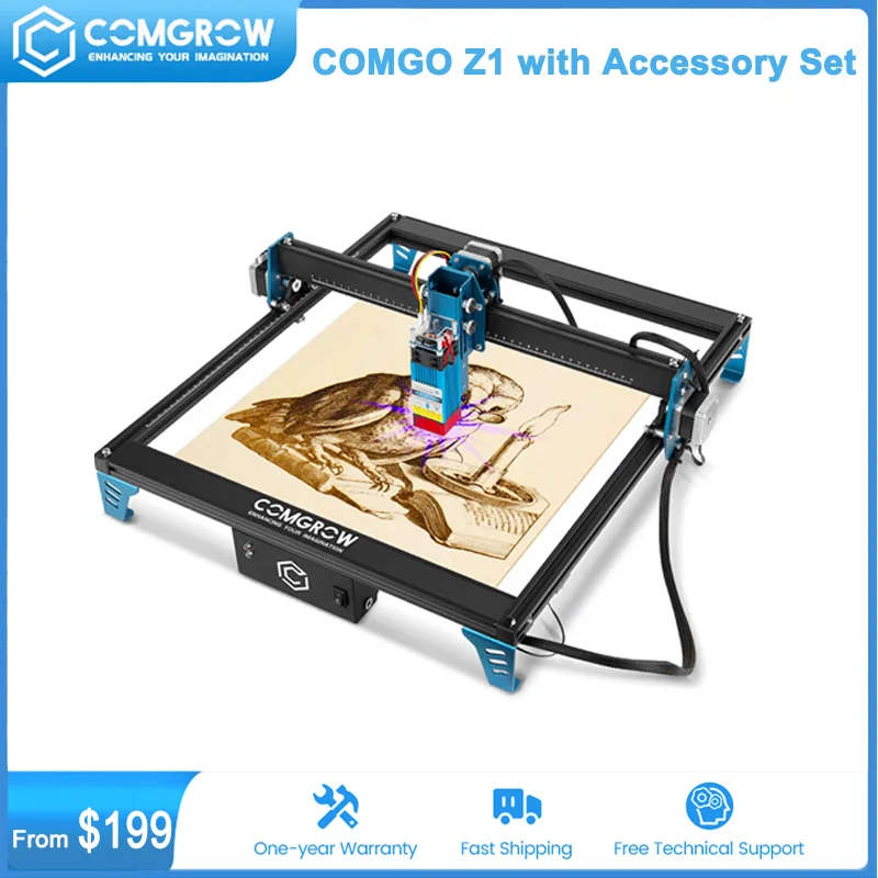 

COMGROW 5/10W CNC Laser Engraver Kit High-precision FAC Laser Engraving Machine CNC Wood Router Cutting Machine 400*400mm