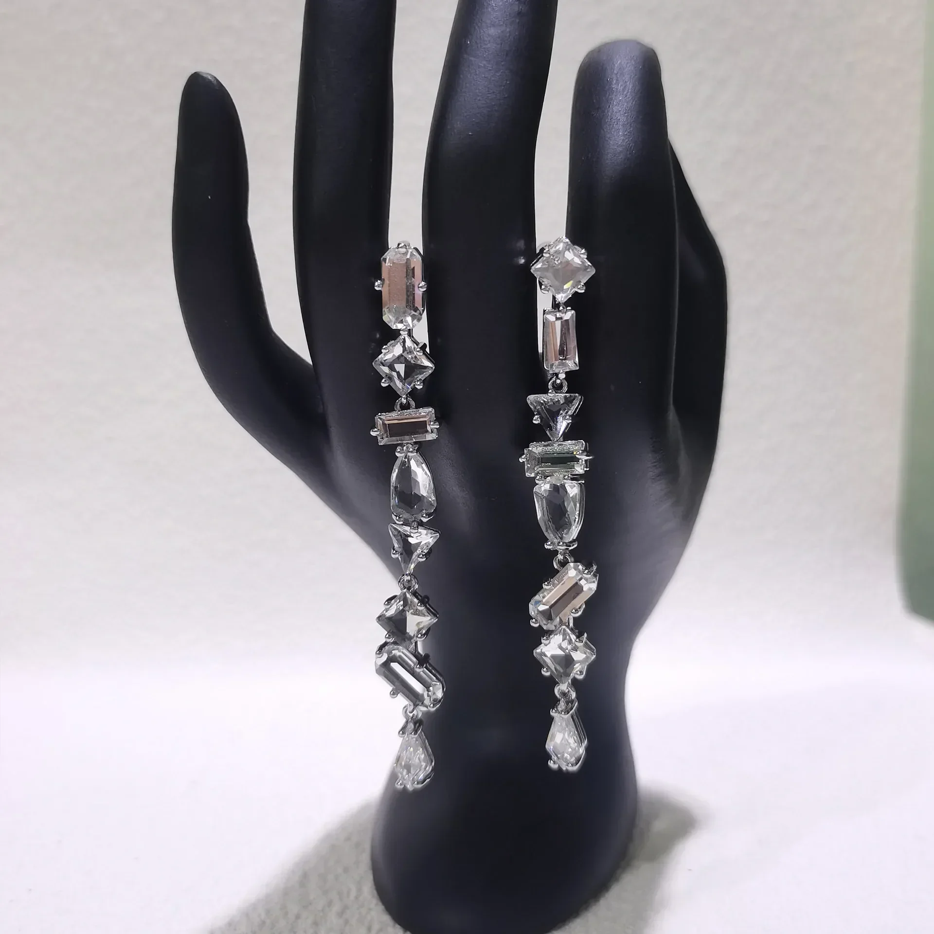 NONE 2025 neue Original White Cut Kristall Hohe Schmuck Sets Luxus Halskette Ohrringe Armbänder Ring für Frauen Beste Hochzeit Zubehör 5