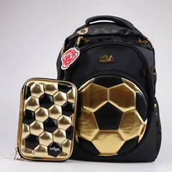 Australian Smiggle Gold Football Children Students Lightweight Large Capacity Pupil Backpack Water Cup Pen Bag Children Gift