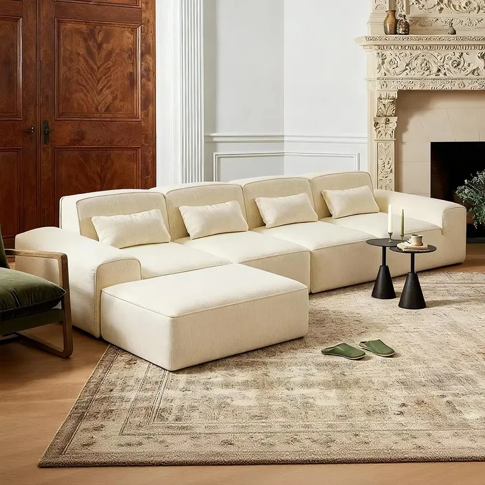 Canape Modular Living Room Compression Sofa Foam One-piece Segmented Multi-purpose Sofa Design Fabric Compression Sofa