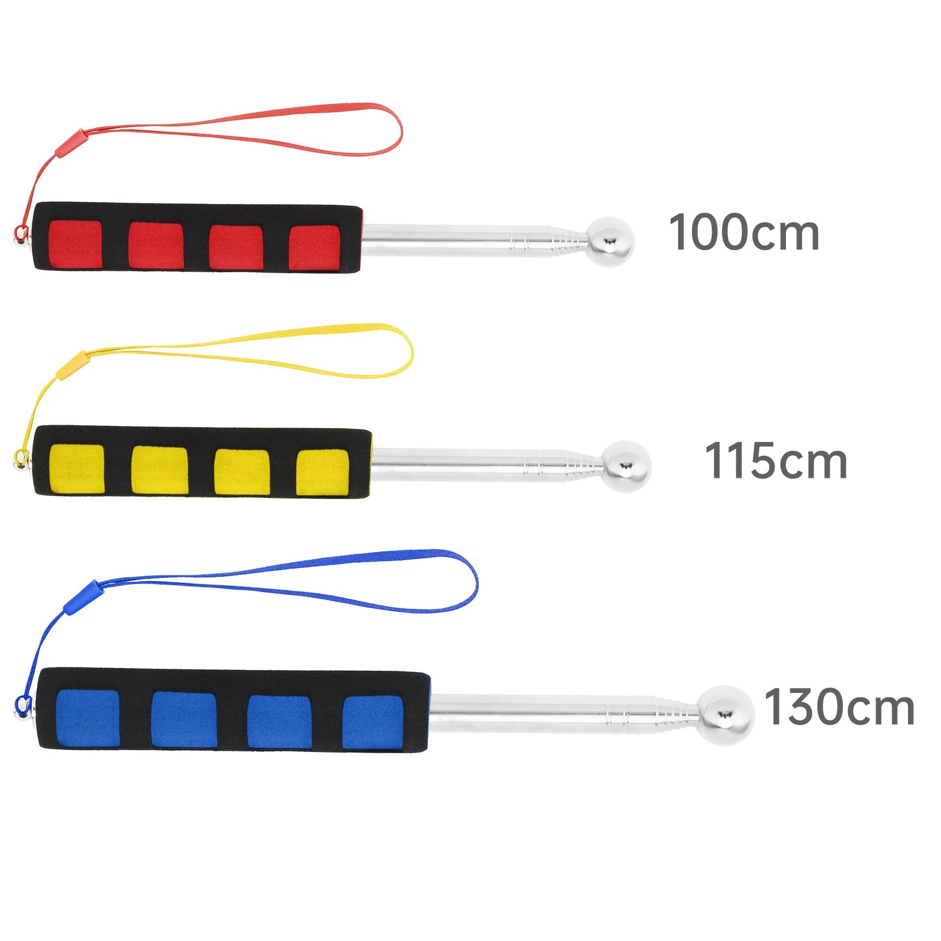 1pc 100 cm / 115 cm / 130 cm Thickened Telescopic Rod Hollow Drum Hammer for House Decoration Inspection Folding Guide Stick