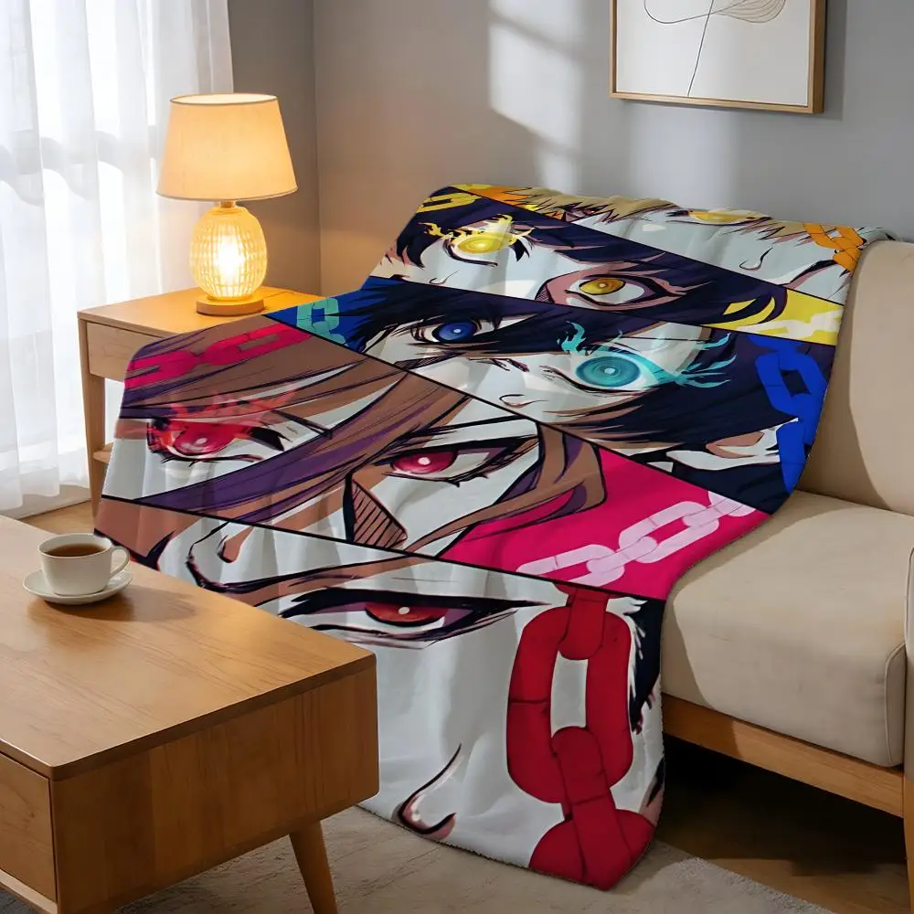 Throw High-Density Short Plush Blanket For Sofa Nap Air-Conditioned Room Soft Skin-Friendly Classic Comics Blue Lock