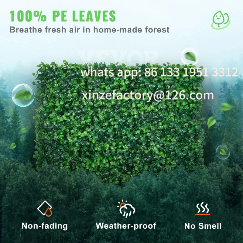 

Customizable 12PCS 10x10 in Artificial Boxwood Panels Boxwood Hedge Wall Mat Artificial Grass Backdrop Privacy Screen