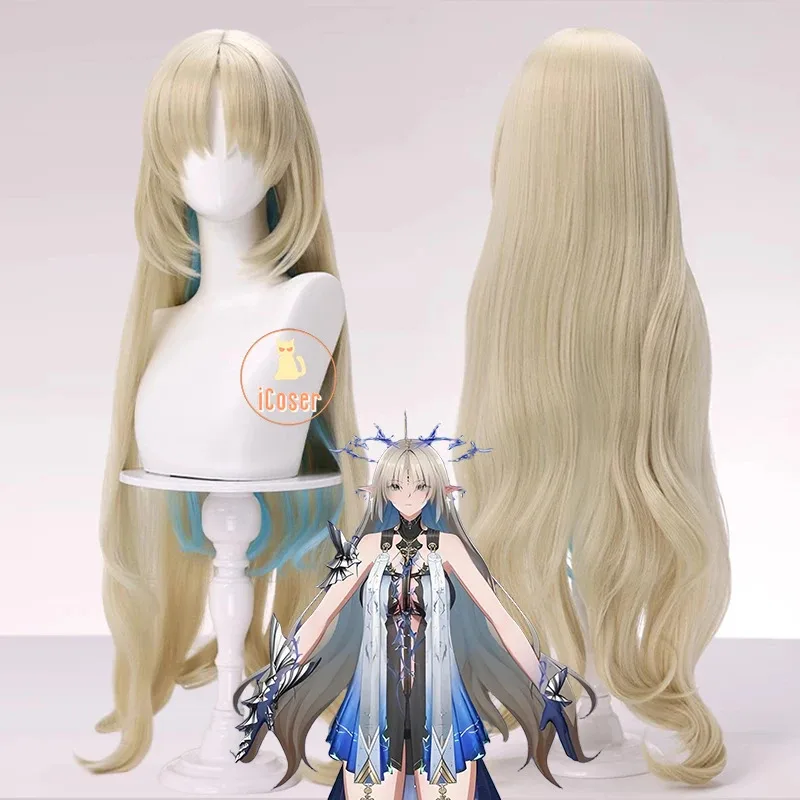 Wig Cosplay ICoser Wuthering Waves Fleurdelys Rambut Panjang Krem Cartethyia Rinascita Pesta Halloween untuk Wanita Anak Perempuan Karnaval Cos