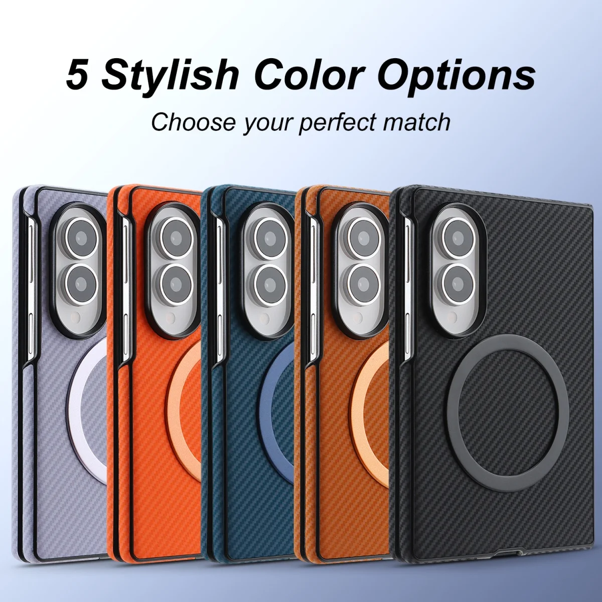 for Magsafe Magnetic Carbon Fiber Leather Phone Case for Samsung Galaxy Z Fold 8 Ultra 7 6 5 4 Fold8 Shockproof Protective Cover - view 6