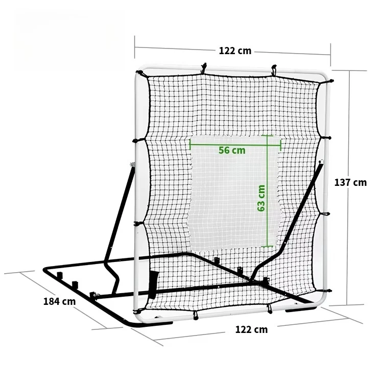 Baseball Softball Rebounder Net, 4x4.5 Feet Adjustable Angle, Steel Tube Frame, Pitching and Fielding Training Aid