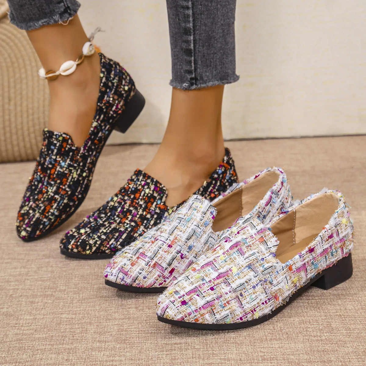 

New Fashion Comfortable Elegant Pumps Casual Women Shoes with Thick Heel and Pointed Toe Designer Shoes Women Mary Jane Shoes