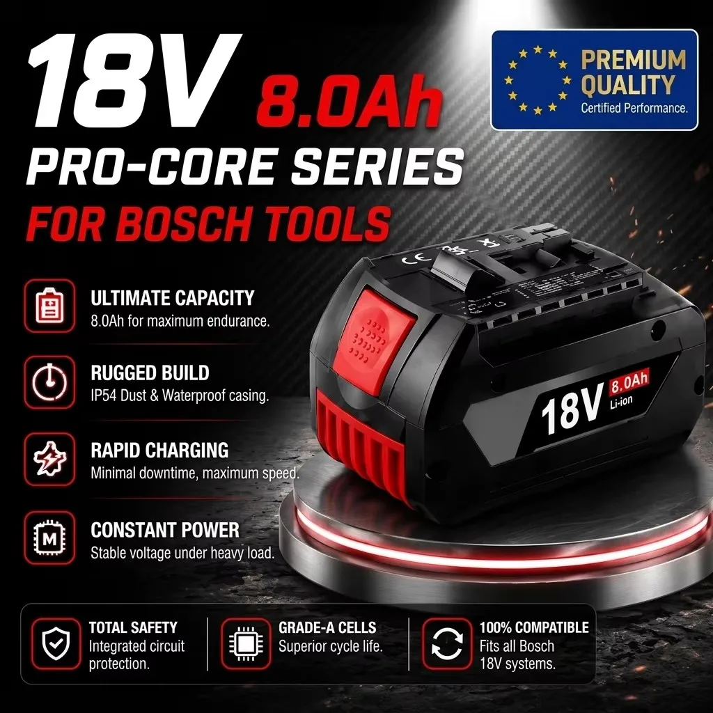 LIDIKALA, batteria al litio da 18 V e 8,0 Ah, sostitutiva per Bosch, modello BAT609 BAT609G, batteria ricaricabile per utensili elettrici a batteria GSR GSB GST.