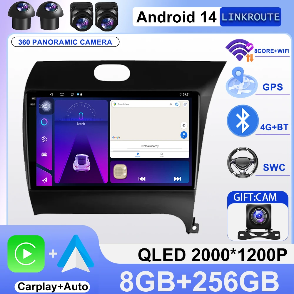 

Andrid Auto для Kia K3 Cerato 3 Forte 2013-2017 RHD автомобильный радиоприемник мультимедийный видеоплеер Carplay GPS навигация задняя камера Wi-Fi