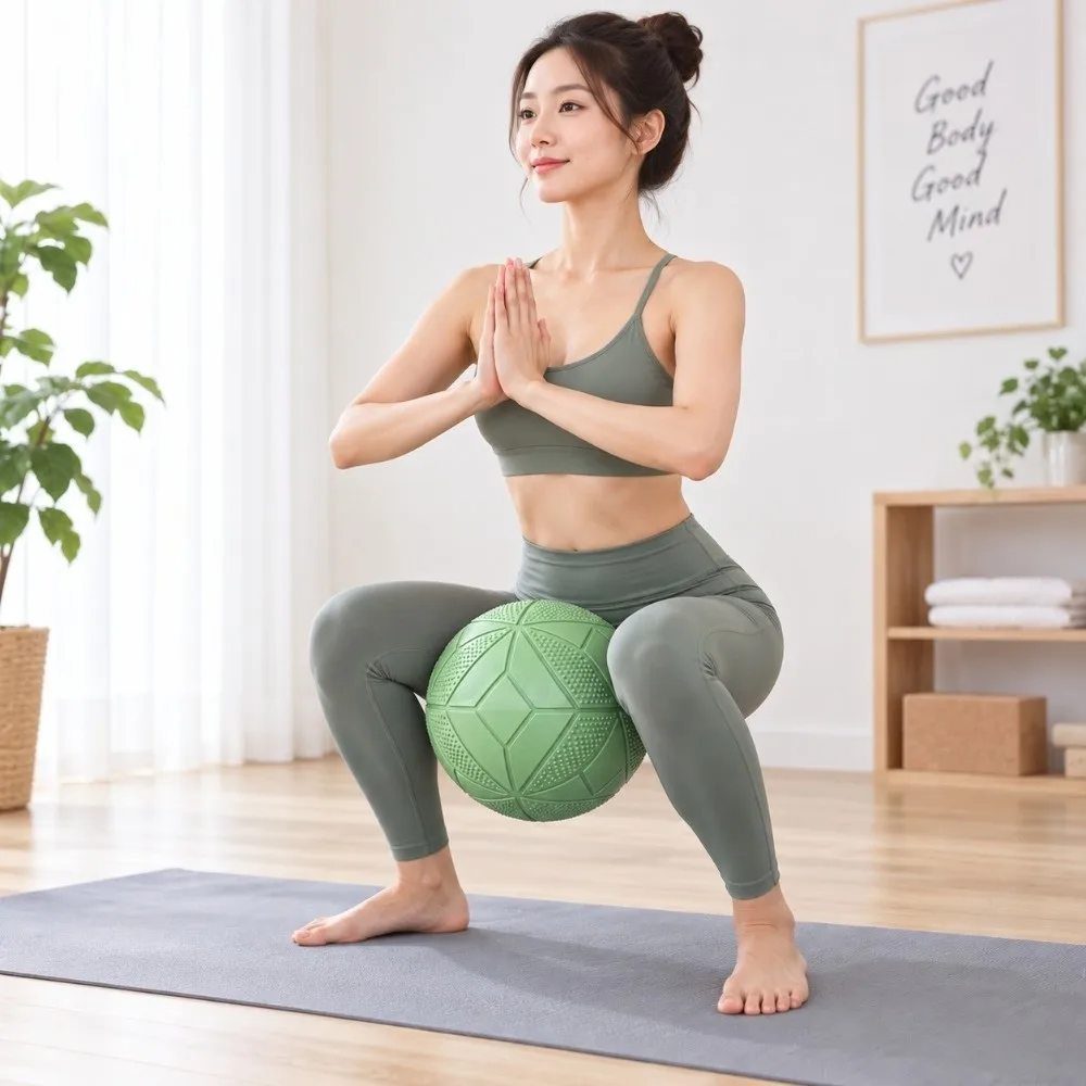 25 CM Abdominal Pressure Ball Anti Burst Thickened Yoga Pilates Ball Slip Resistant Inflatable Fitness Balance Ball Home Gym