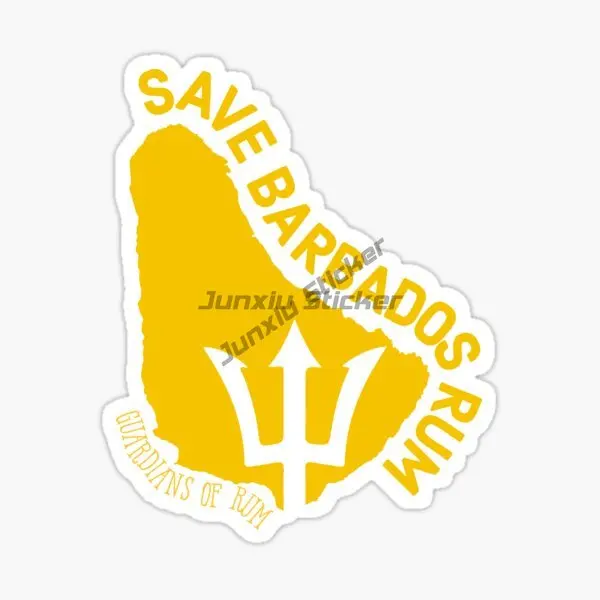 BARBADOS العلم الوطني وشعار نافذة شاحنة سيارة الفينيل ذاتية اللصق ملصق ممتص للصدمات مقاوم للماء محمول جدار صائق