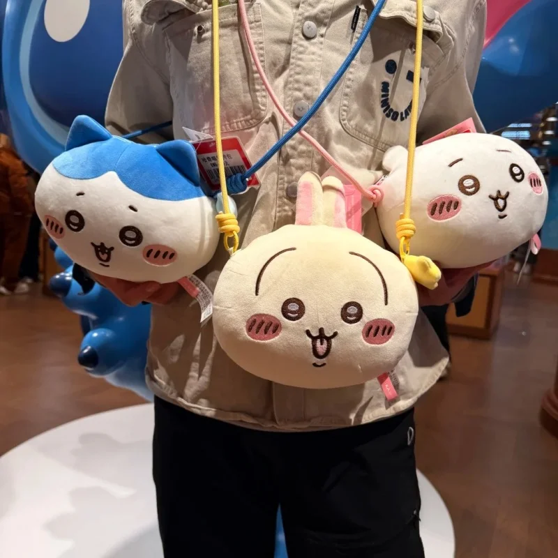 Neue echte Chiikawa Kranz & Wassermelone Serie Plüschpuppen Kawaii Umhängetasche Cartoon weiche Heimdekoration Geburtstagsgeschenke