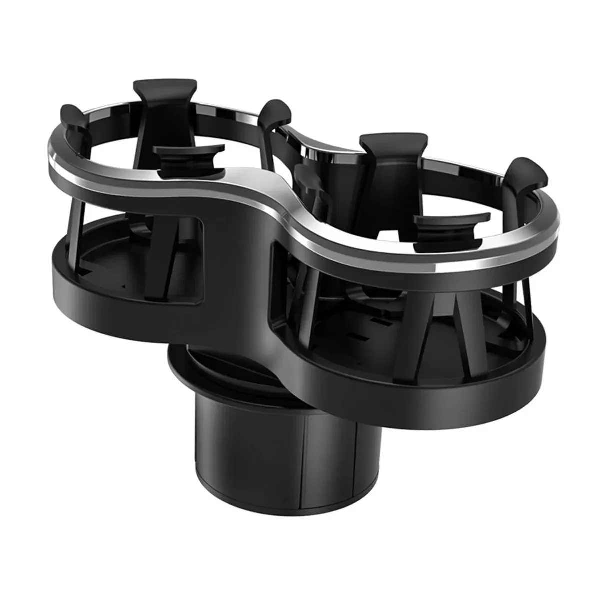 1PC 차량용 컵홀더 이중 물컵 거치대 탈부착 가능 설치 베이스 수납 랙 차량용 음료 랙 커피/밀크티/보온병 컵용