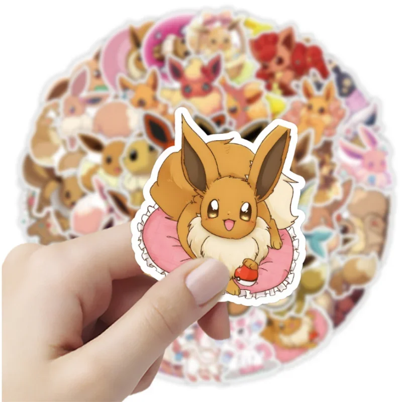 

50/100pcs Pokemon Waterproof Anime EEVEE Sticker Laptop Mobile Phone Luggage Water Cup Car Cartoon Sticker Home Decoration Gift