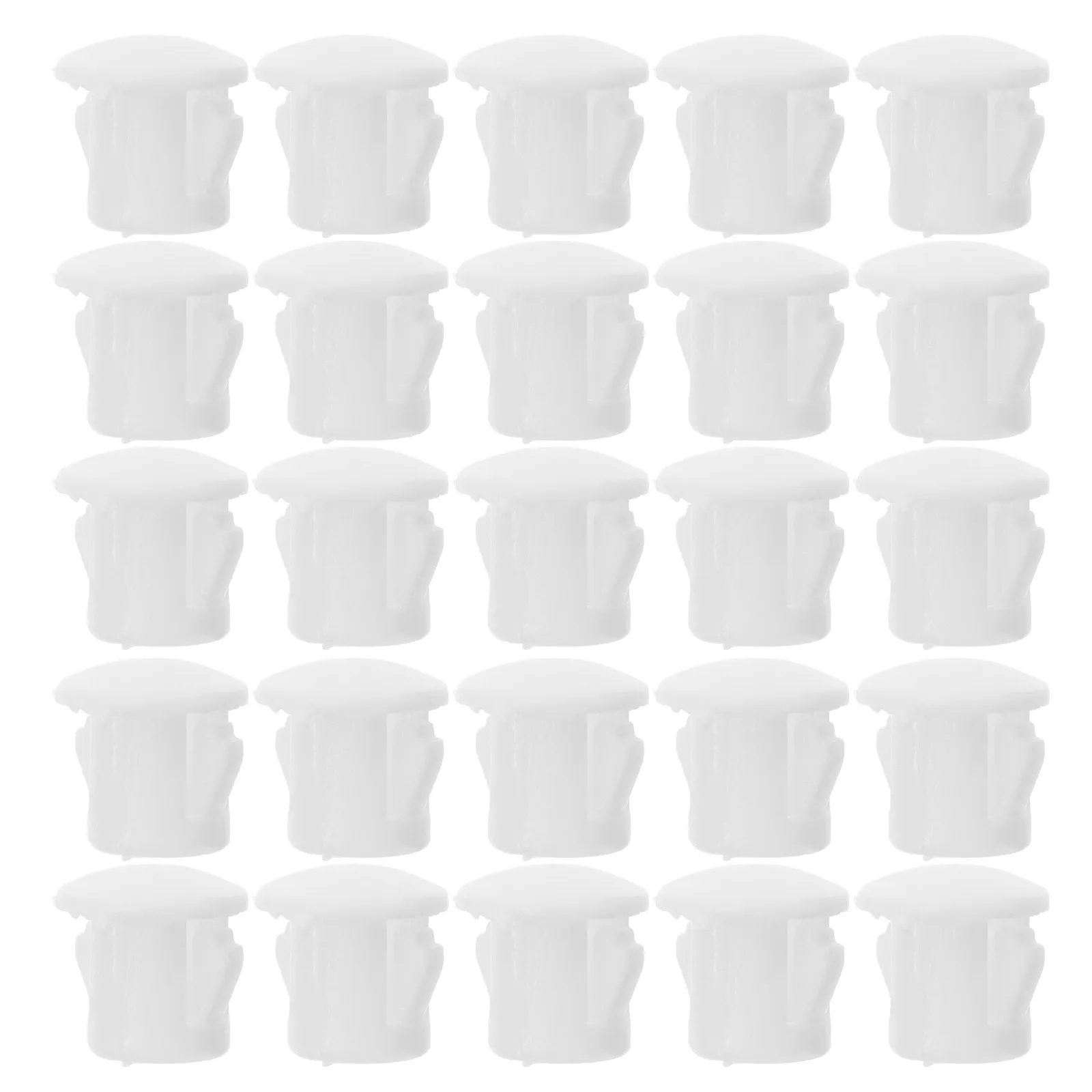 100Pcs Hole Plugs Pegboard Locks Plastic Screw Covers White End Caps for Furniture Cabinets Shelves Dust Resistant Organizers