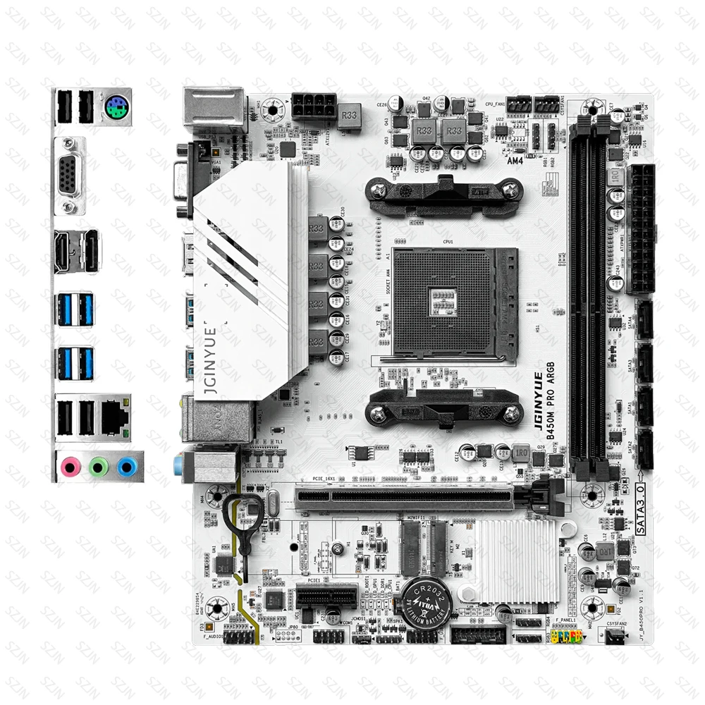 اللوحة الأم B450M Pro ARGB Micro-ATX AMD B450 شرائح AM4 مقبس يدعم HDMI DP VGA NVME SATA 3.0 6Gb/s لبناء ألعاب الكمبيوتر