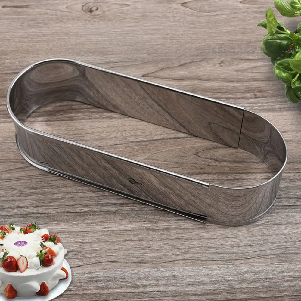 Long Oval Adjustable Cake Mold DIY Telescopic Mousse Cake Ring Reusable Rust-proof Stainless Steel Baking Mould Home Bakery