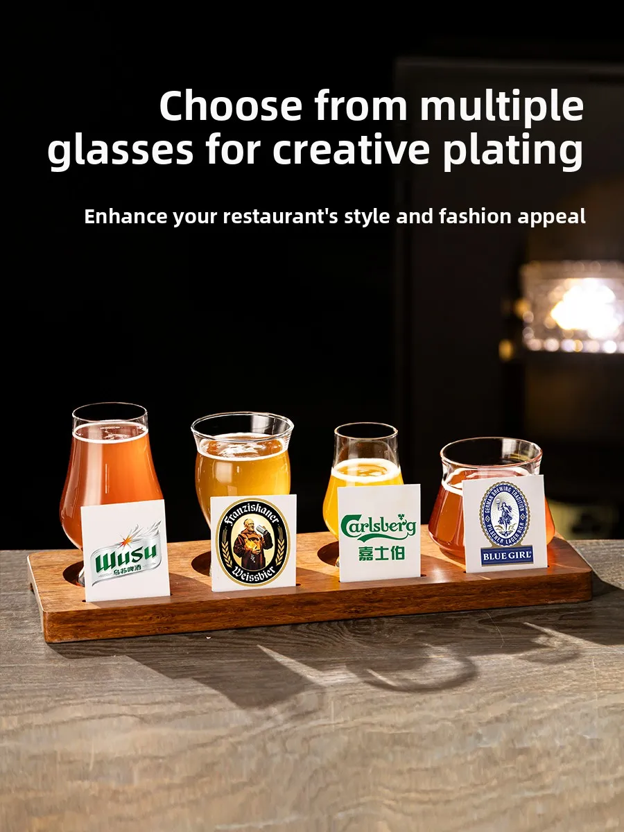 

Small Capacity Glass Beer Tasting Cup with Stand British Pint IPA Stout Set Brewery Pub Restaurant Style Beverage Serving Cup