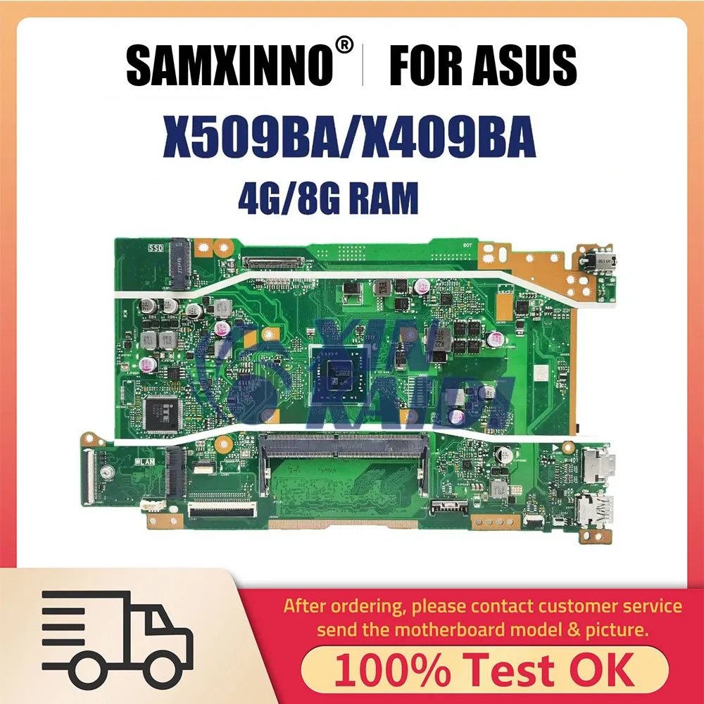 Notebook Mainboard For ASUS VivoBook X509BA X509B M509BA D509BA M509B X409BA Laptop Motherboard With A9-9425 CPU 4G 8G RAM