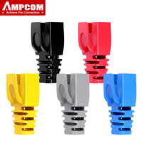 AMPCOM RJ45 Ethernet Network Cable Strain Relief Boots Cable Connector Plug Covers for CAT5 CAT5e CAT6 (Plastic)