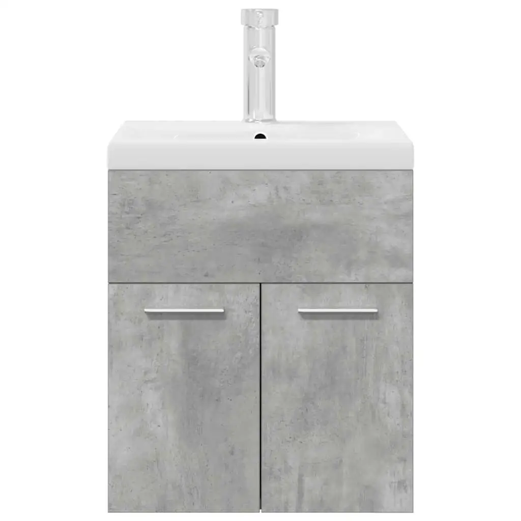 Bathroom Sink Cabinet Concrete Grey White Engineered Wood Ceramic