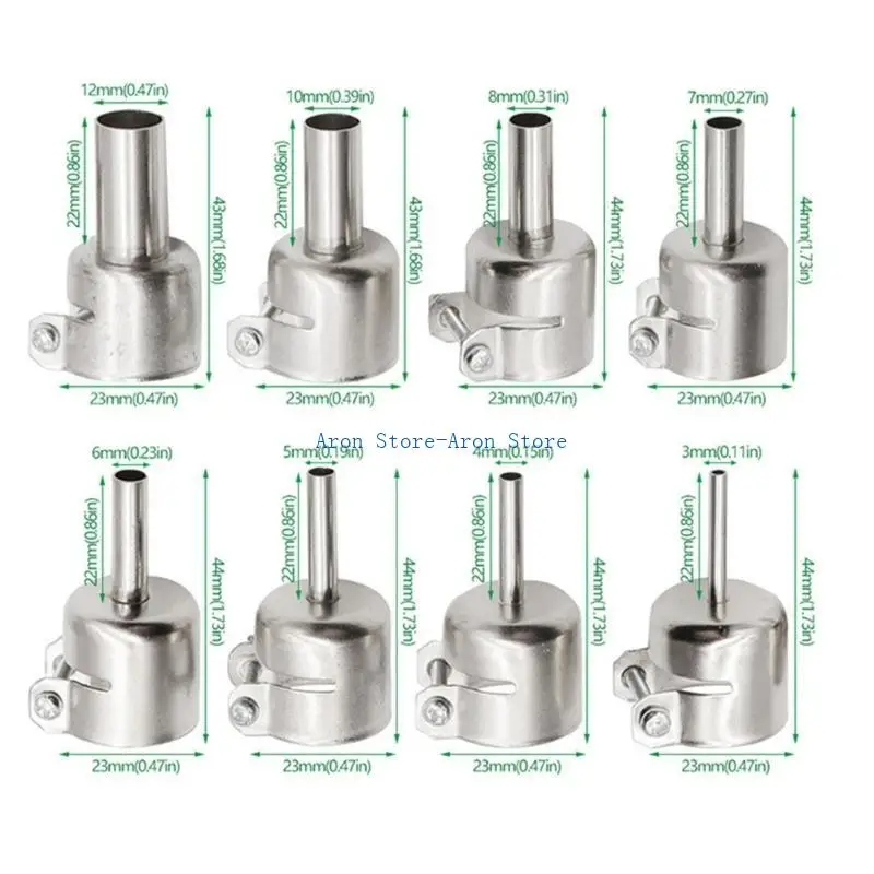 H3CF 1Set/8pcs Heat Guns Сопла, инструмент ремонта пайки с горячим воздухом для многих видов пайки горячих воздуха